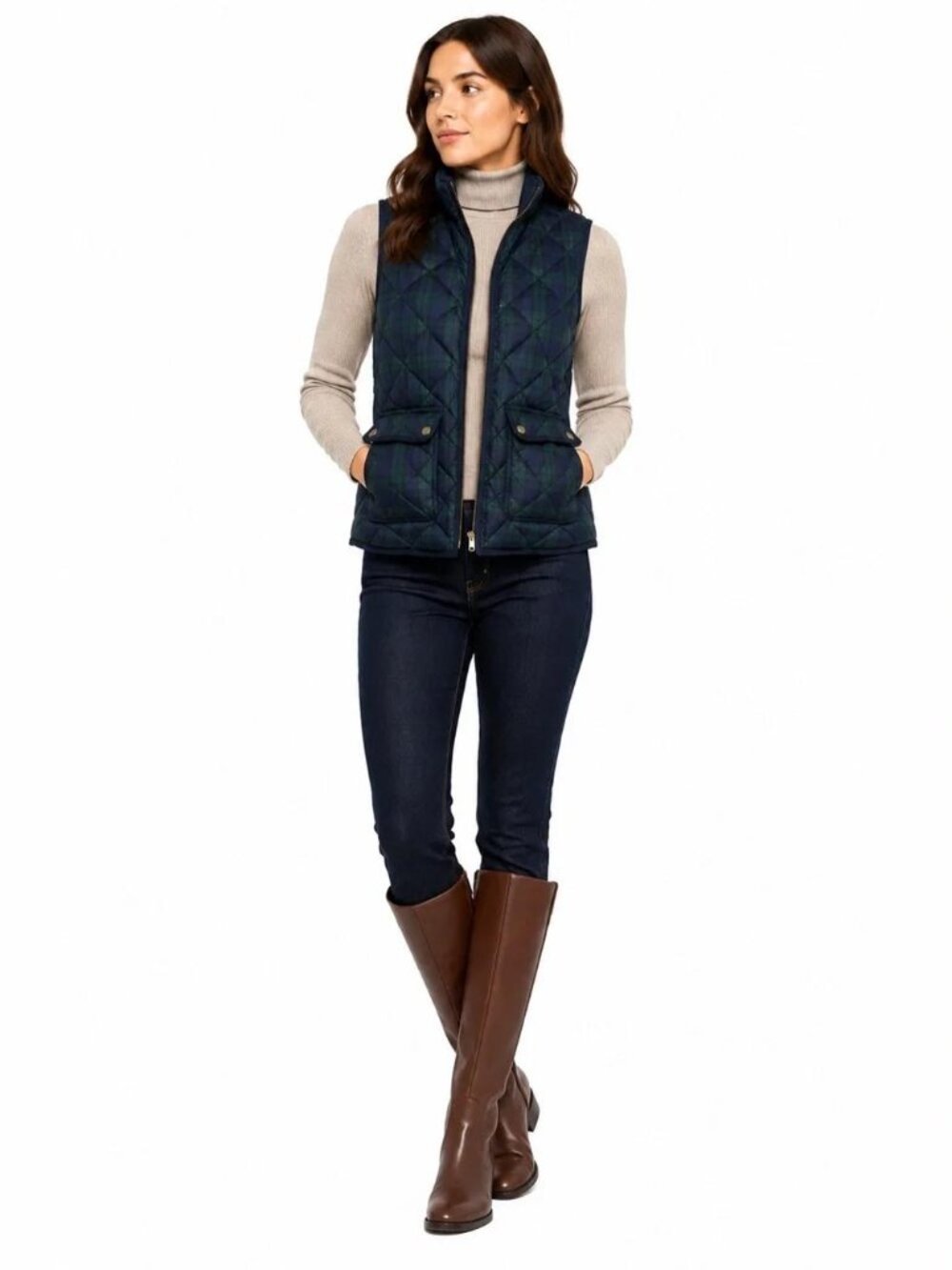 J. Crew Plaid Excursion Down Puffer Vest XS